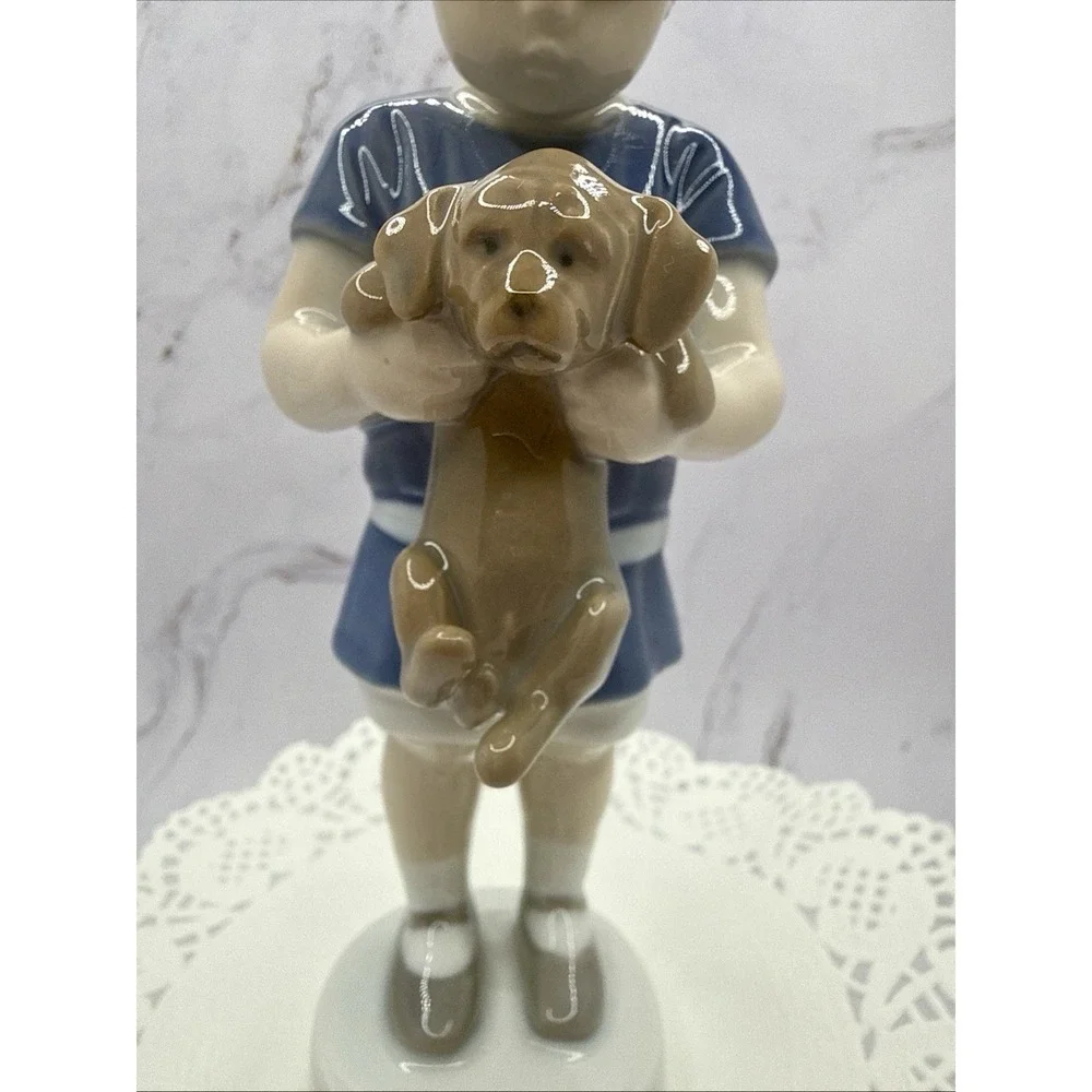 Bing & Grondahl B&G Boy‎ With Puppy 1747 Copenhagen Ingeborg Plockross-Irminger